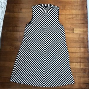 J Crew Striped Mock Neck Swing Dress